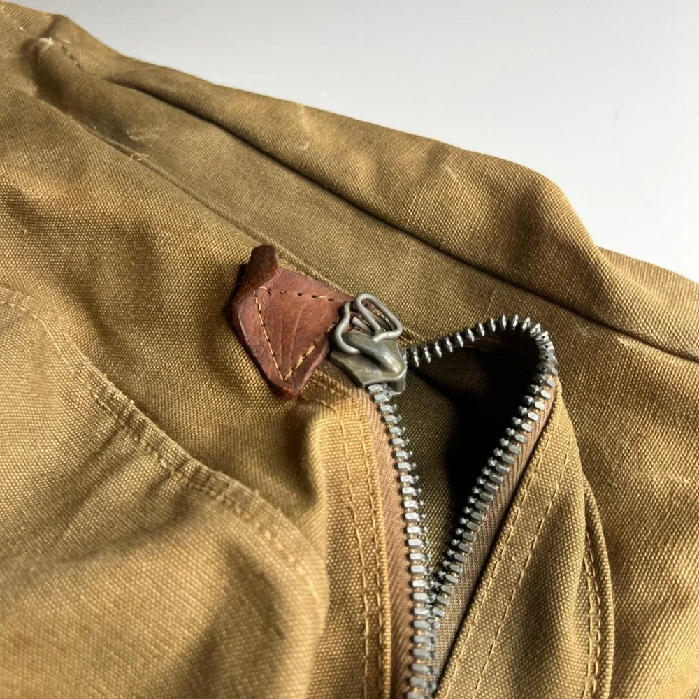 Vintage Military Canvas Garment Bag Khaki Travel Suitcase Leather Distressed